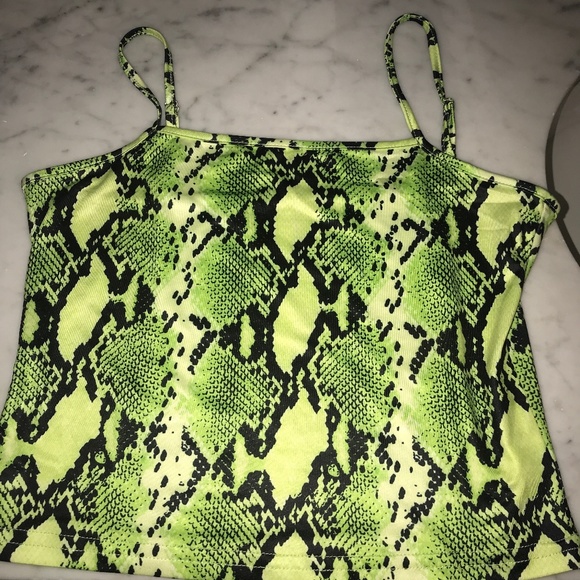 neon snakeskin crop top